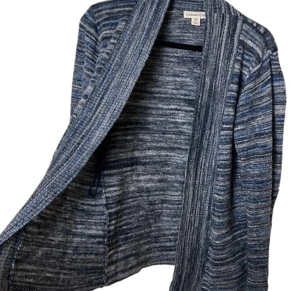 Coldwater Creek,cardigan,wool blend,metallic thread. open front Might be vintage - Picture 6 of 17